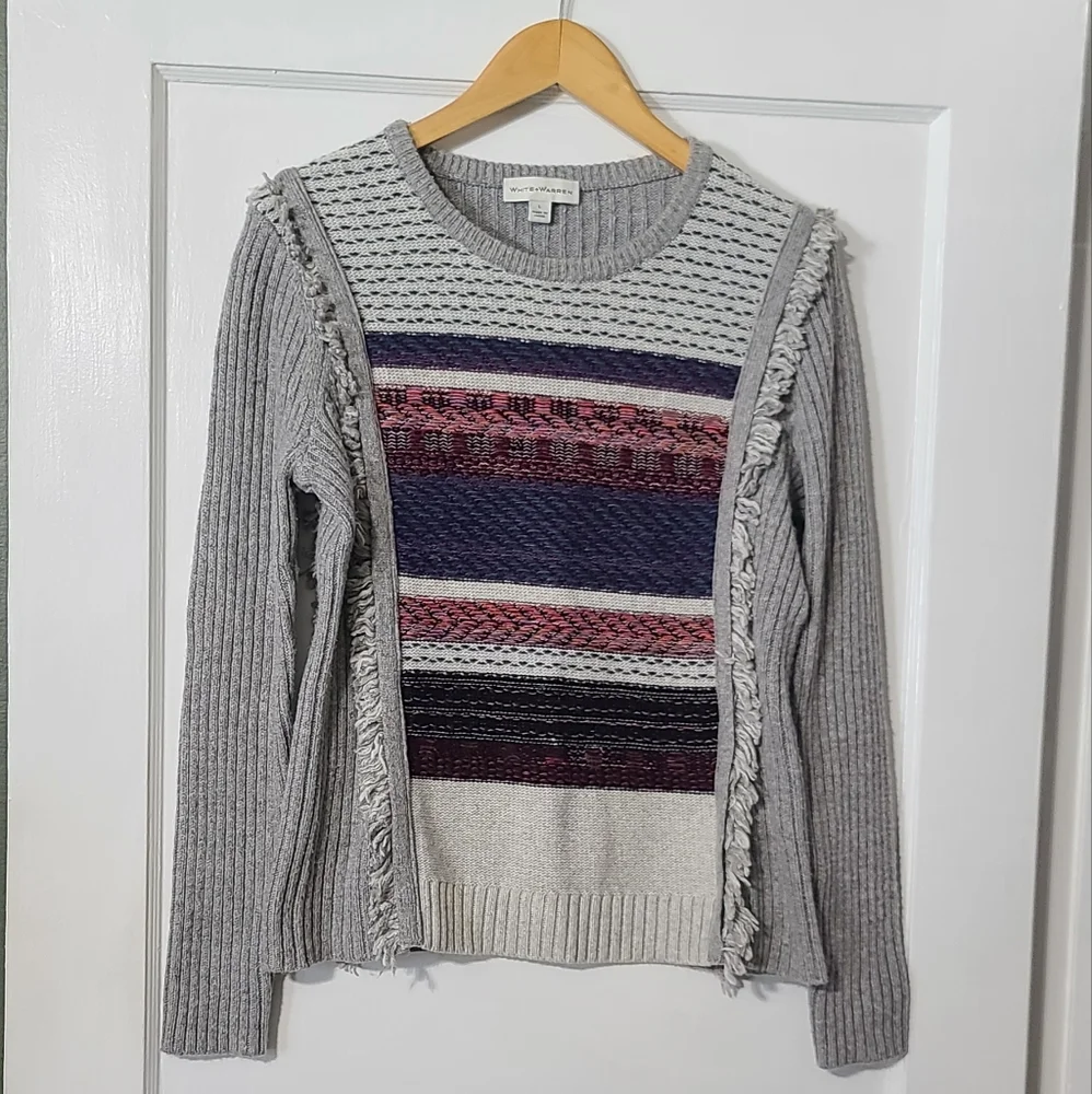 White + Warren Multicolor Striped Sweater - Picture 4 of 11